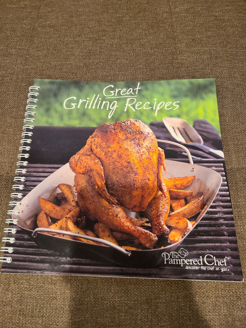 The Pampered Chef Great Grilling Recipes spiral-bound cookbook